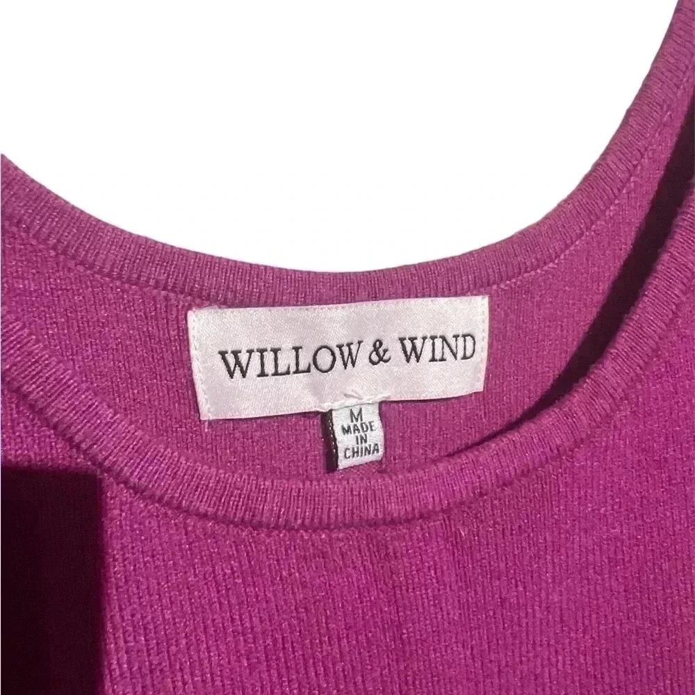 Wind and Willow Knit Midi Purple Bodycon Tank Dress Size Medium - Picture 5 of 6